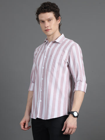 Jaguro Men's Striped Casual Shirt