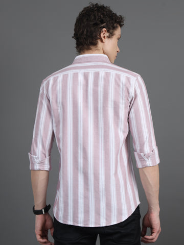 Jaguro Men's Striped Casual Shirt