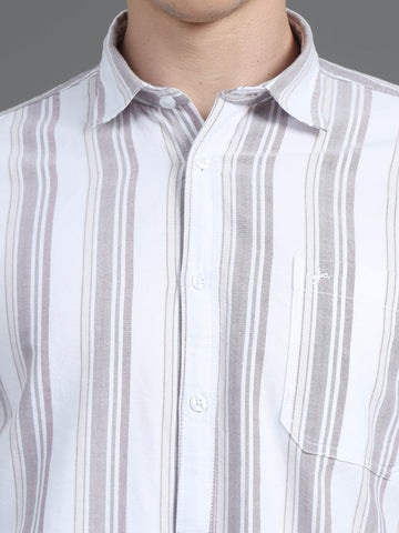 Jaguro Men's Striped Casual Shirt