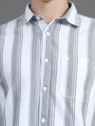 Jaguro Men's Striped Casual Shirt