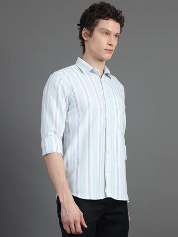 Jaguro Men's Striped Casual Shirt