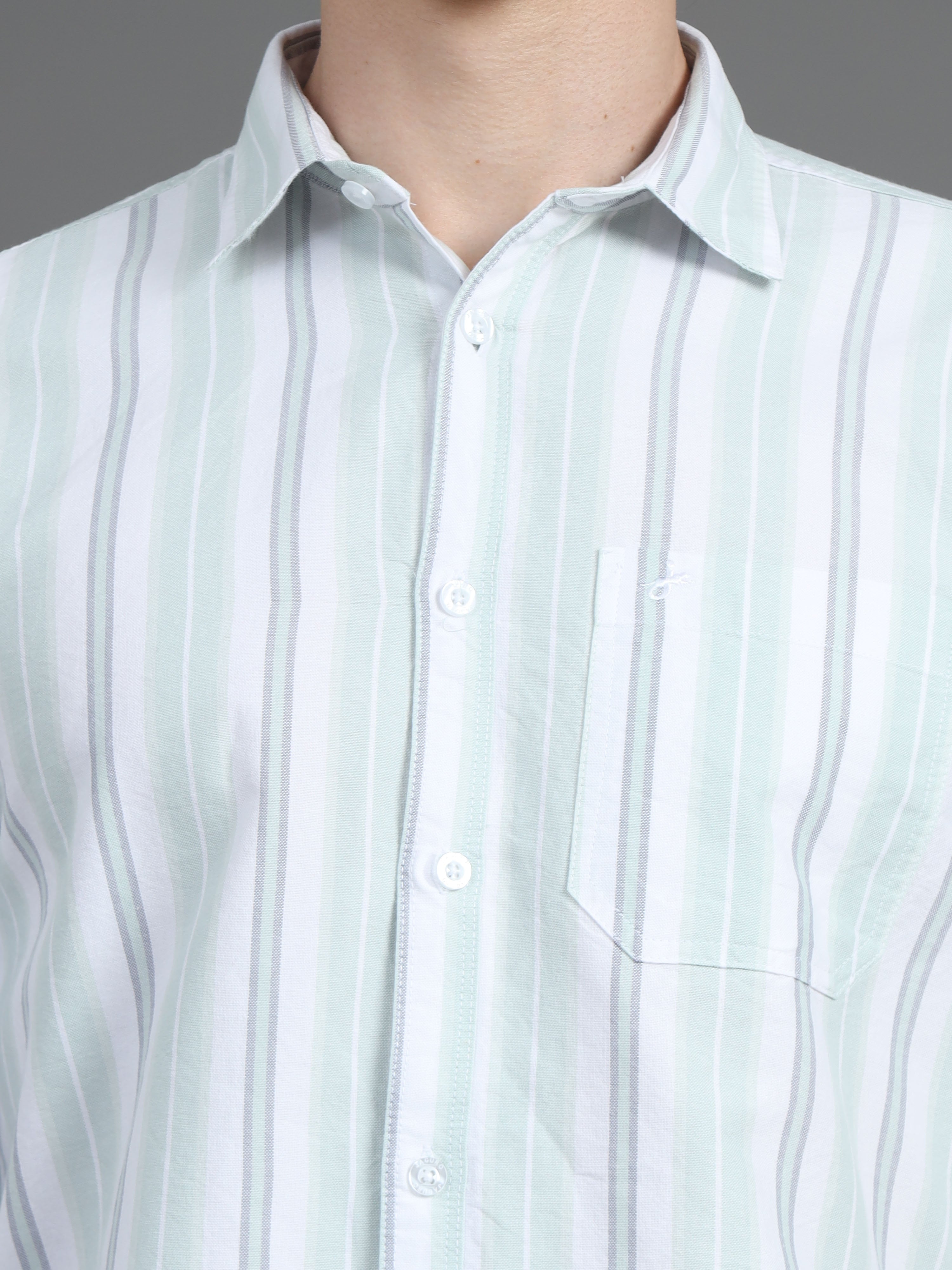 Jaguro Men's Striped Casual Shirt