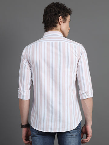 Jaguro Men's Striped Casual Shirt