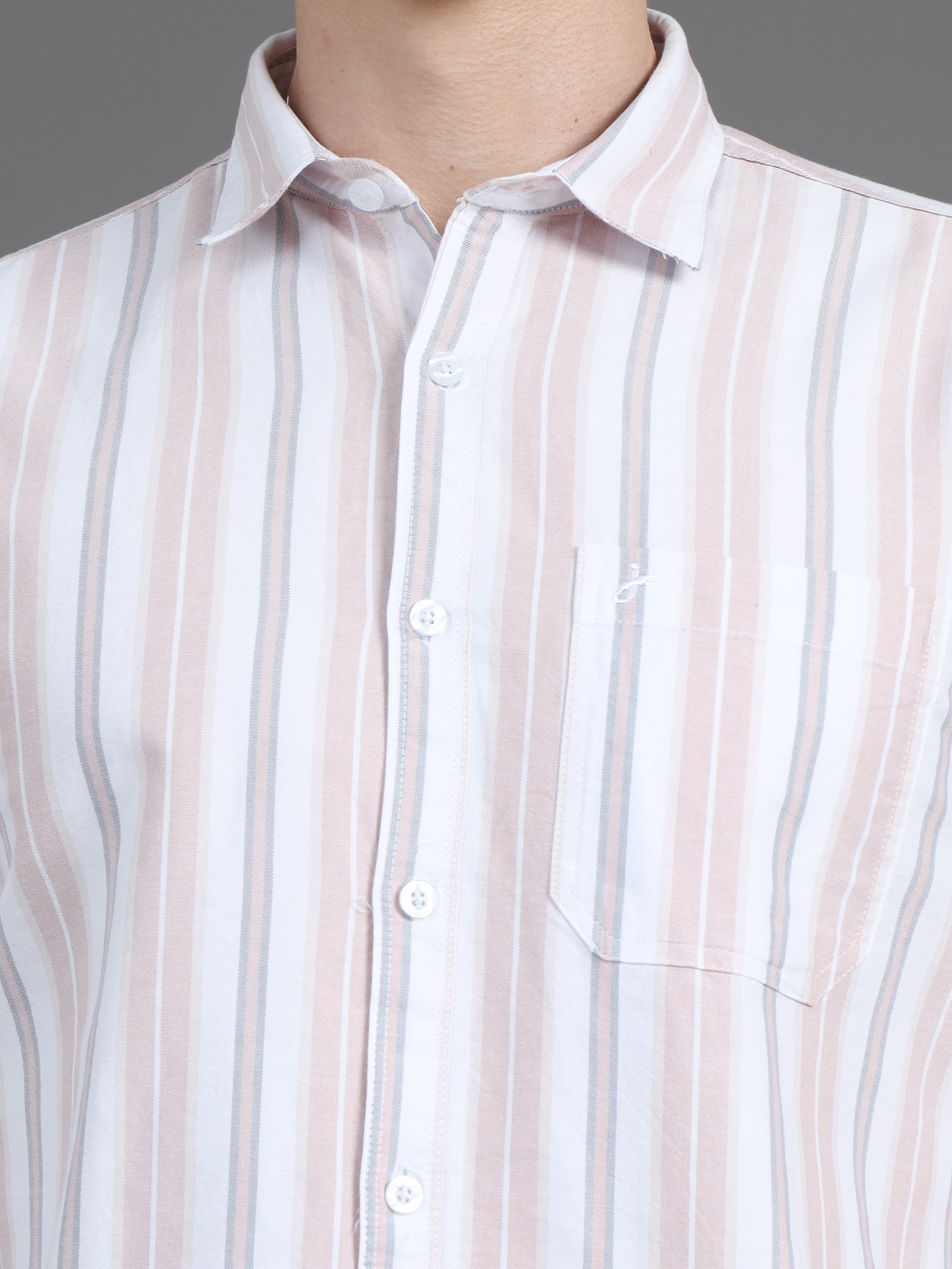 Jaguro Men's Striped Casual Shirt