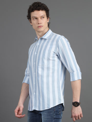 Jaguro Men's Striped Casual Shirt