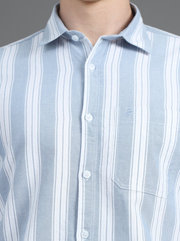 Jaguro Men's Striped Casual Shirt