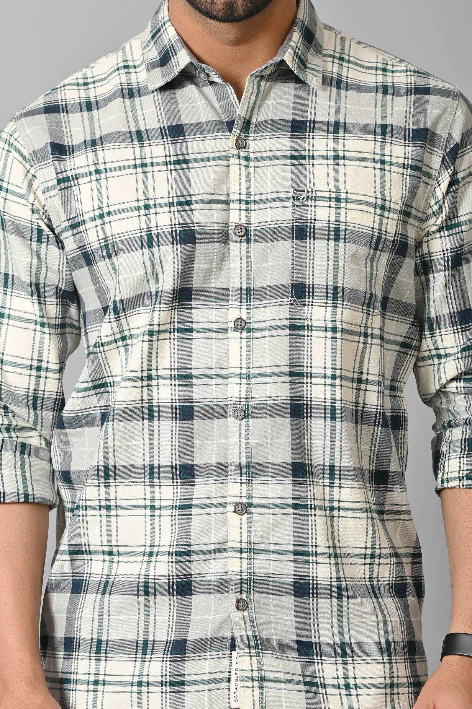 Jaguro Men's Checkered Casual Shirt