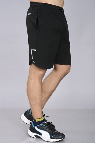 JAGURO Black Polyester Fit Type Active wear Shorts