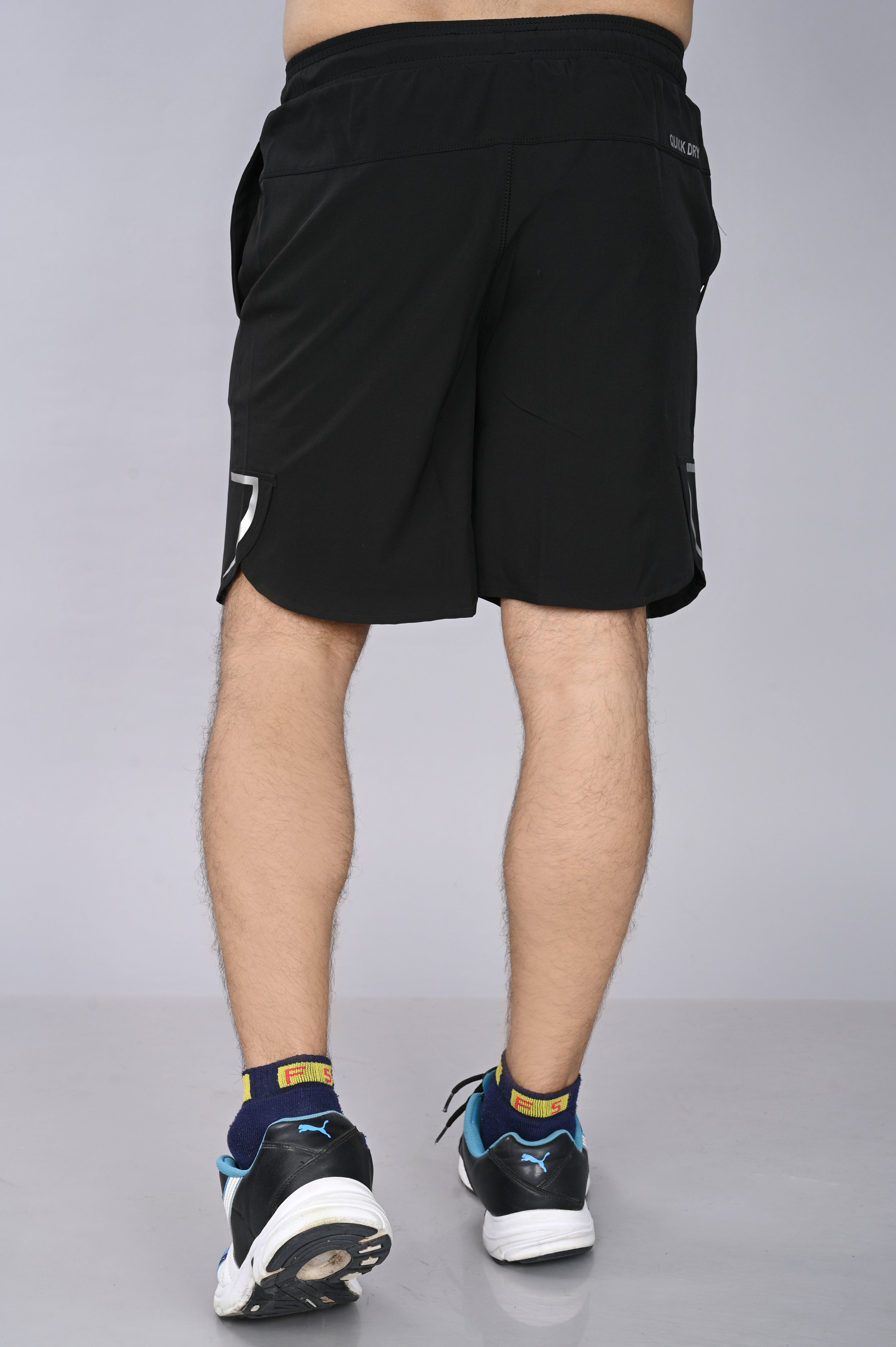 JAGURO Black Polyester Fit Type Active wear Shorts