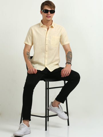 JAGURO LEMAN-YELLOW HALF SLEEVE SHIRT