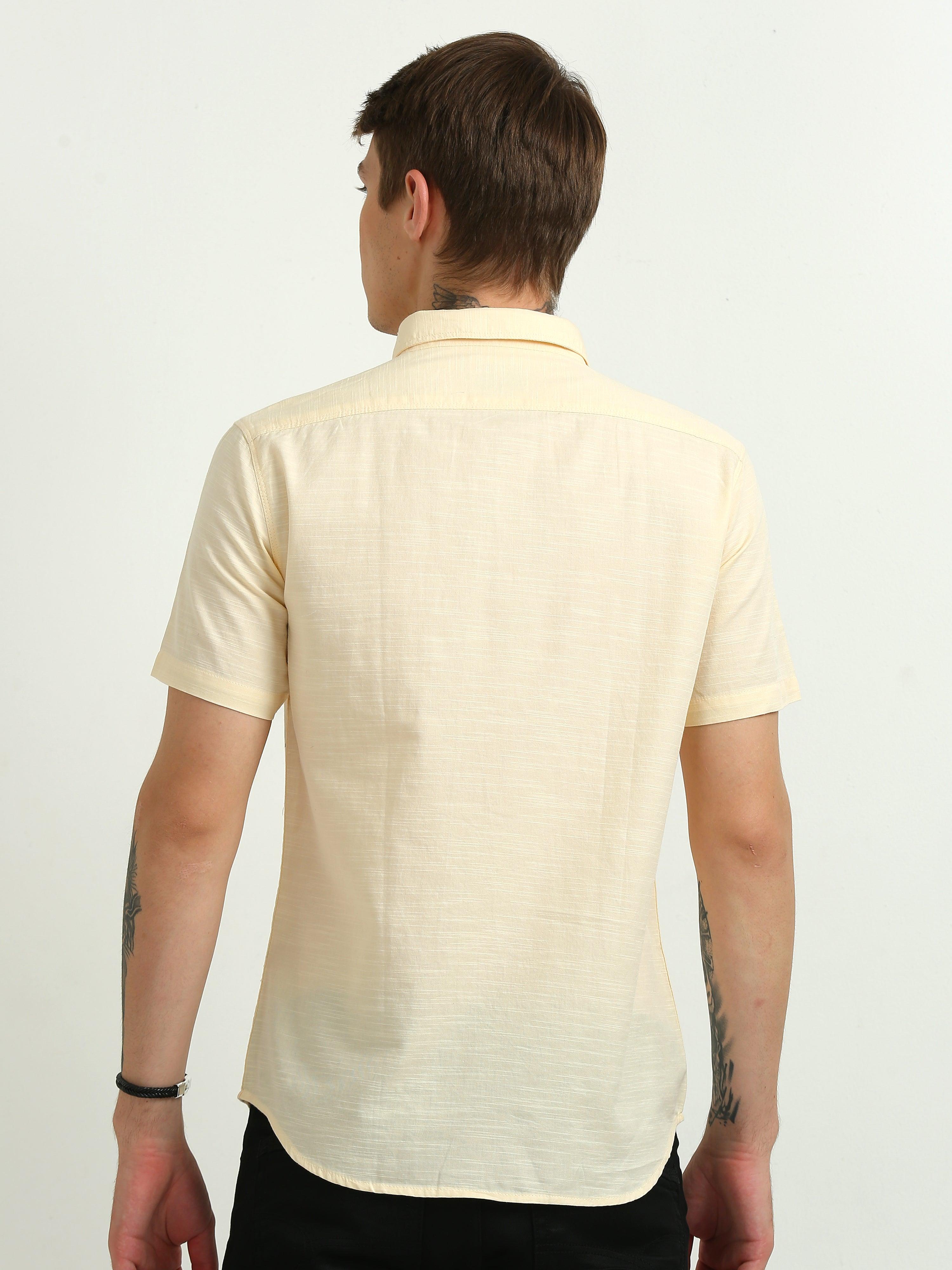 JAGURO LEMAN-YELLOW HALF SLEEVE SHIRT