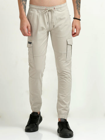 Jaguro Men's Beige Cargo Pant