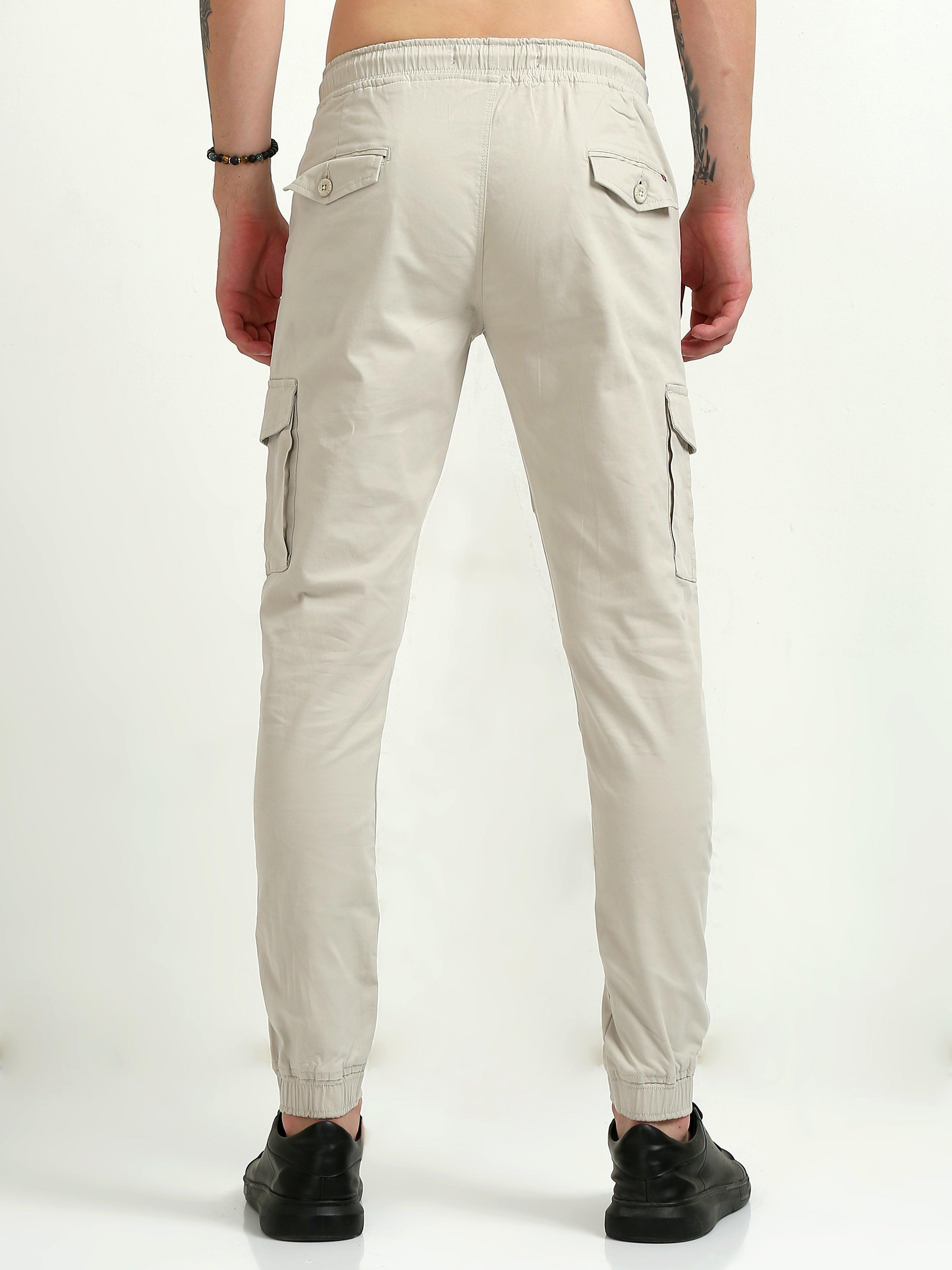 Jaguro Men's Beige Cargo Pant