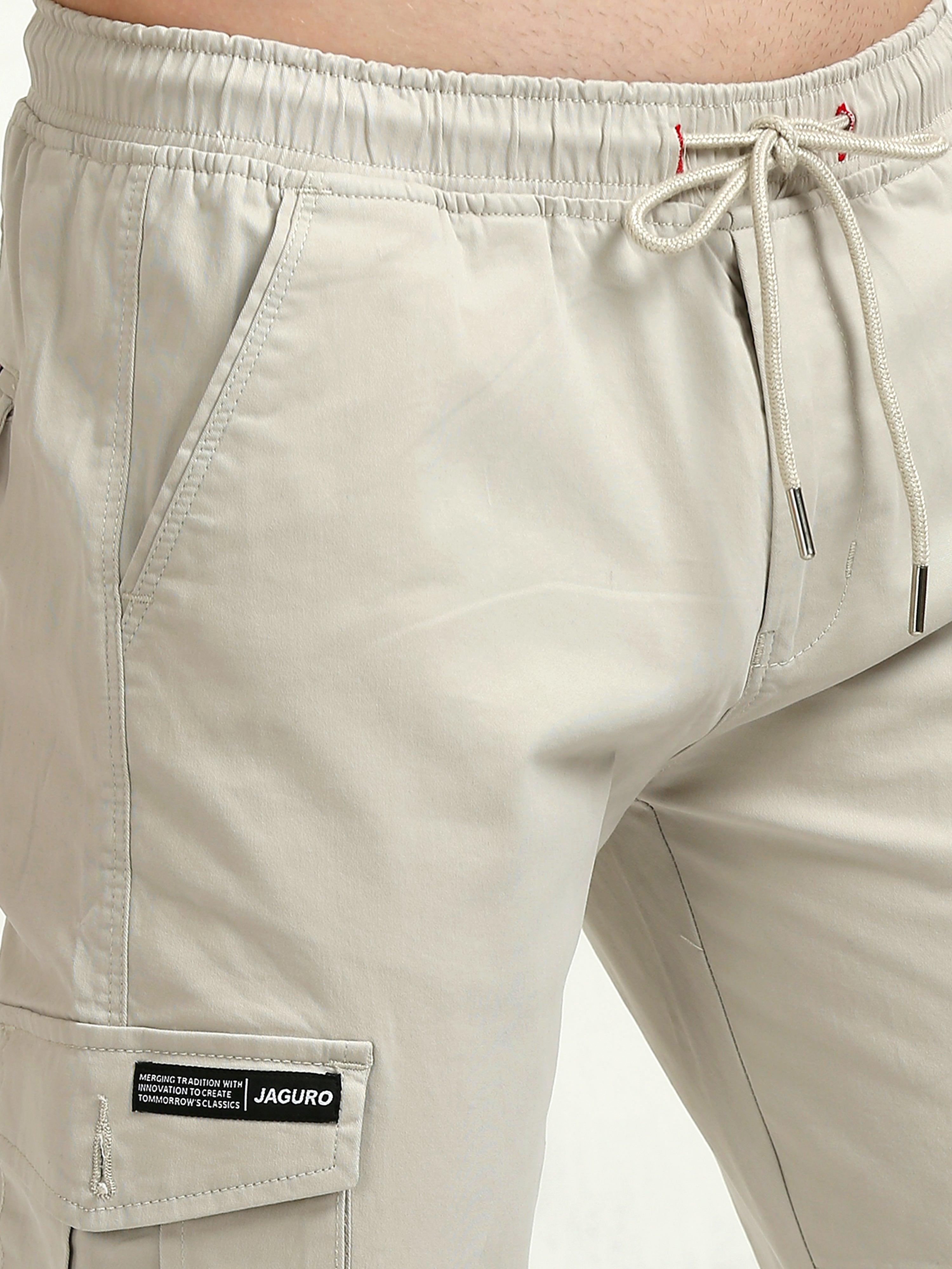 Jaguro Men's Beige Cargo Pant