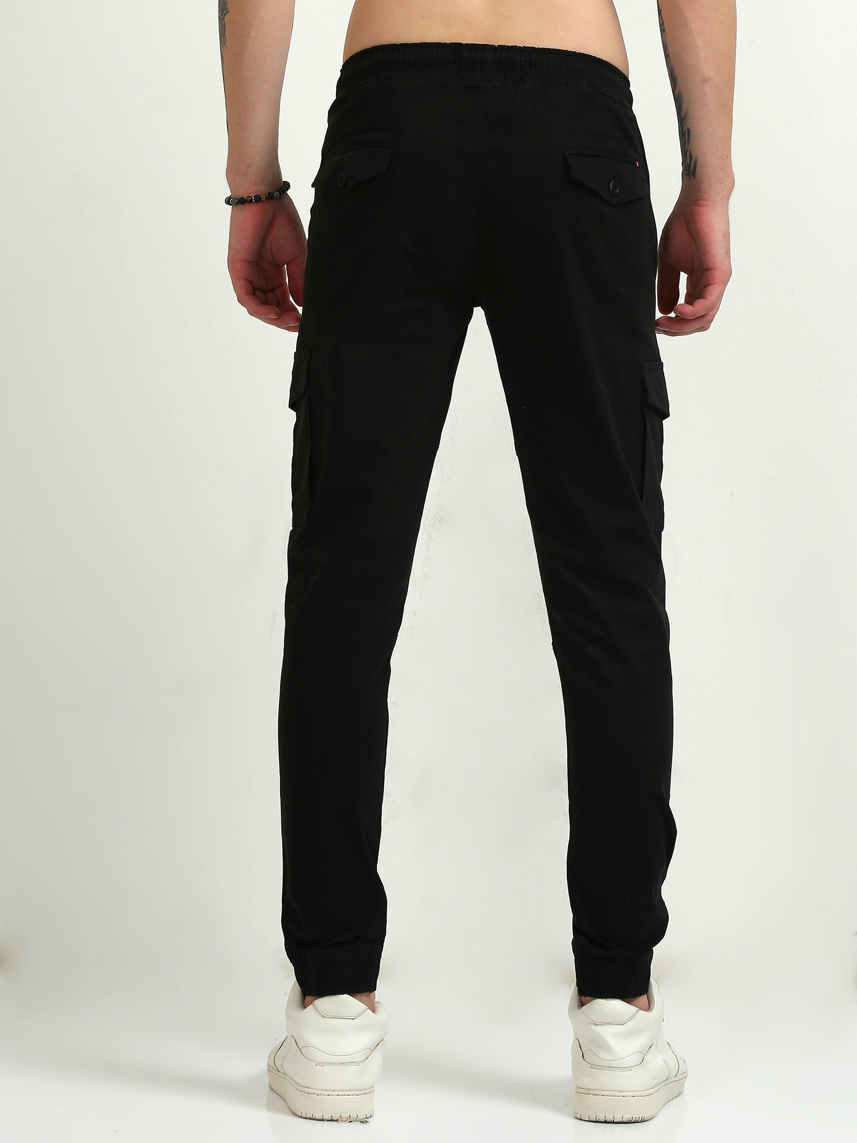 Jaguro Men's Black Cargo Pant