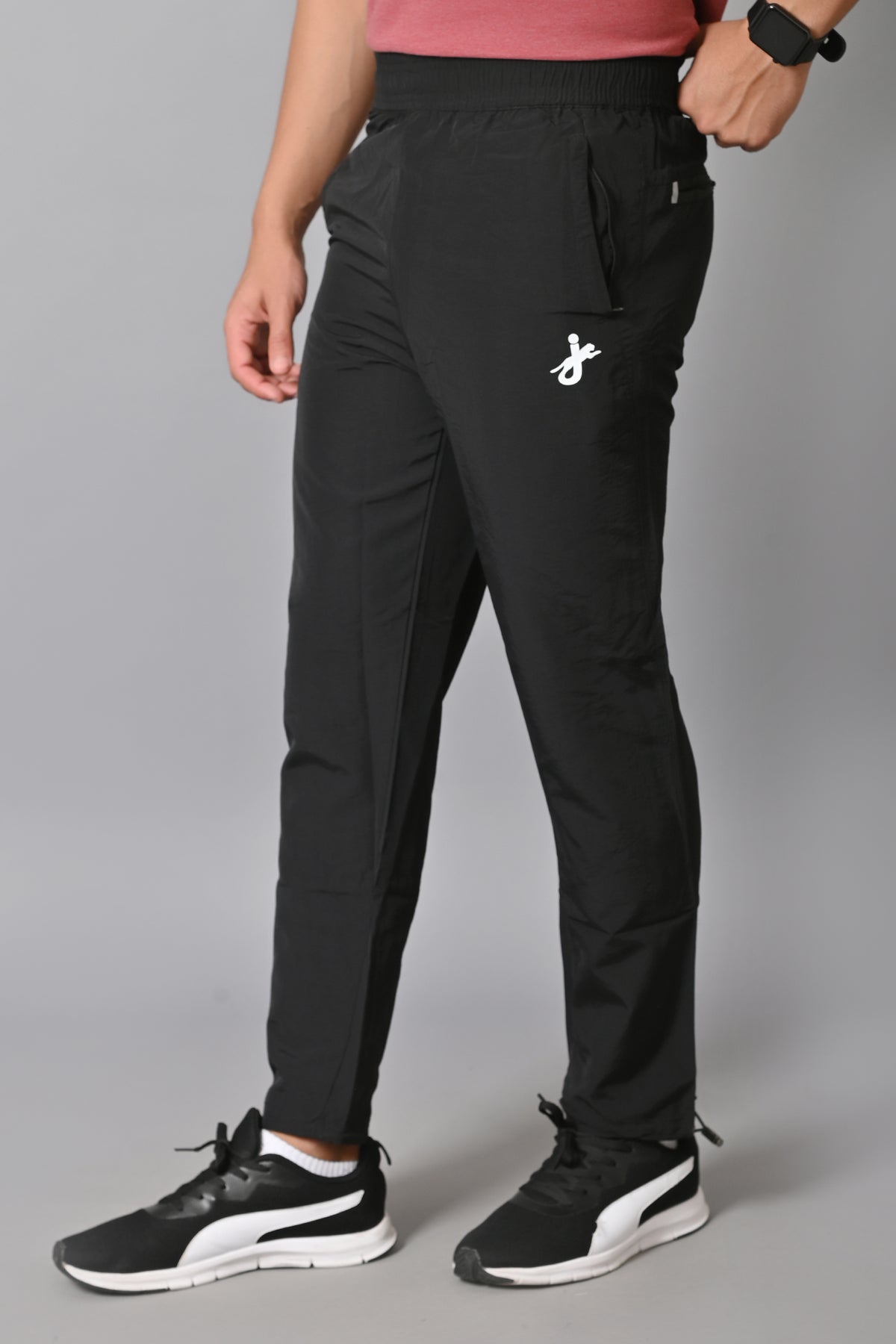 JAGURO Men's Solid Trackpant Black