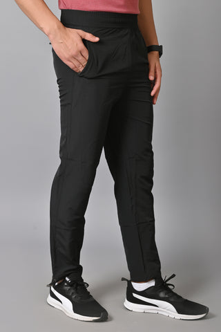 JAGURO Men's Solid Trackpant Black