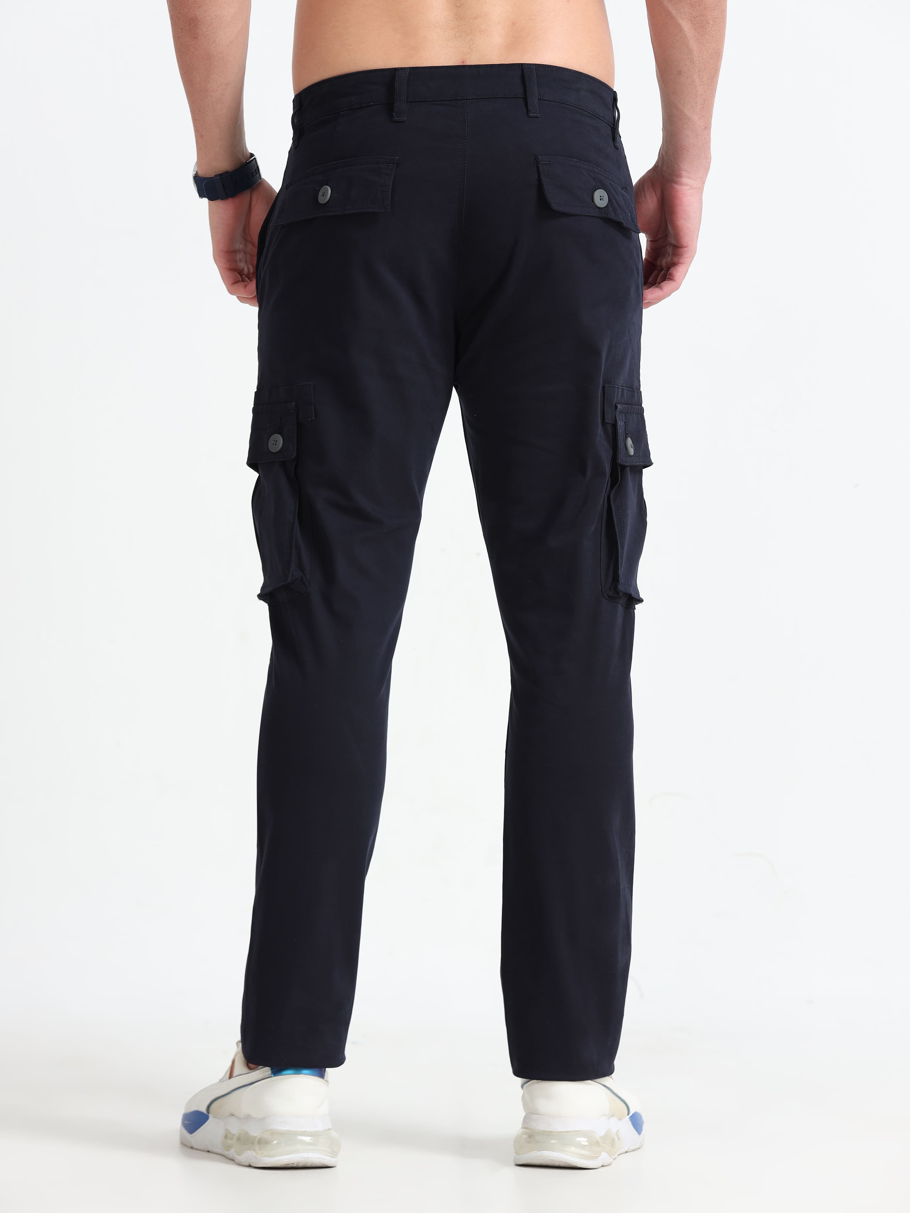 Jaguro Menswear Black Cargo Pants