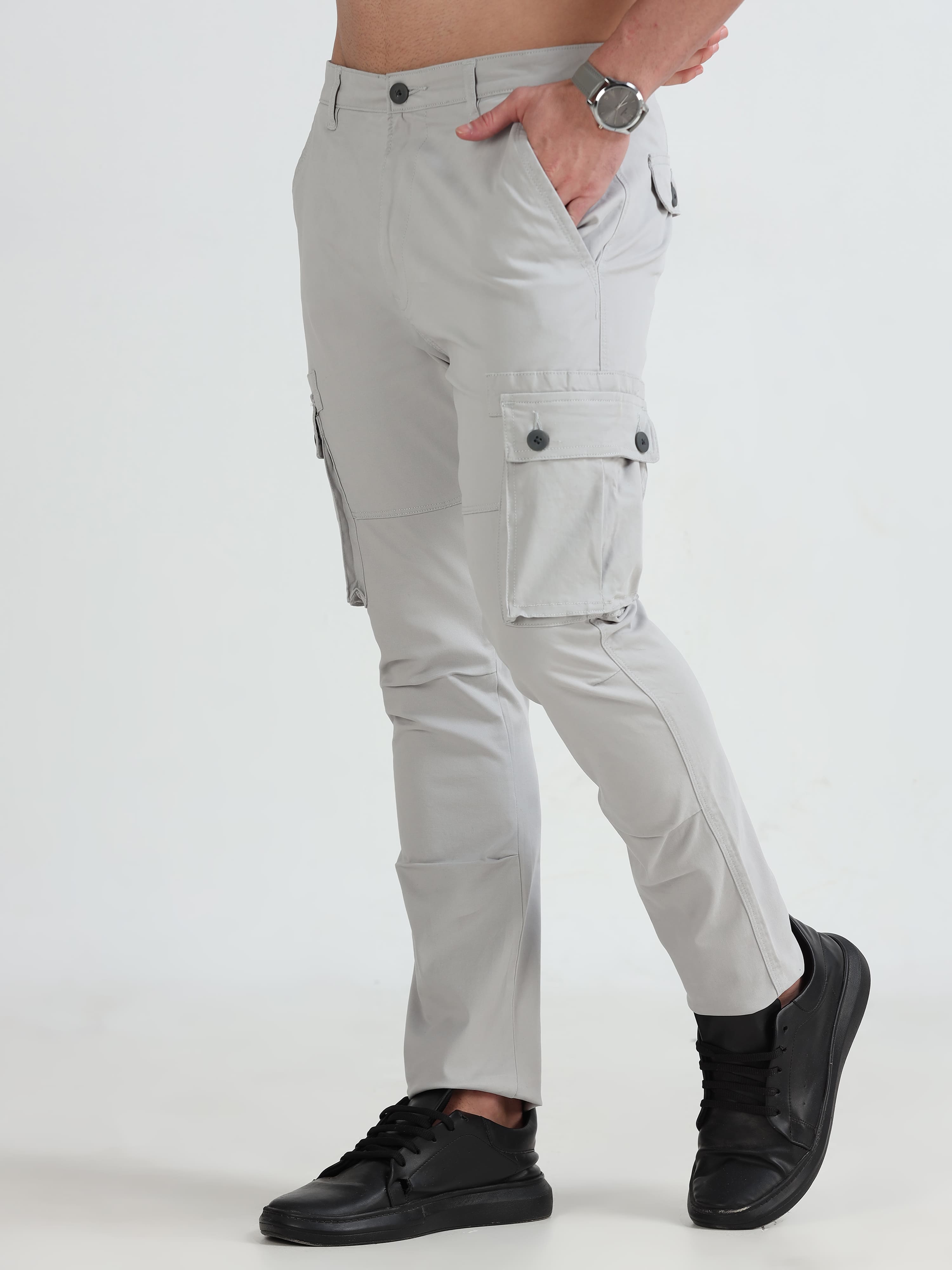 Jaguro MenswearLight Grayv Cargo Pants