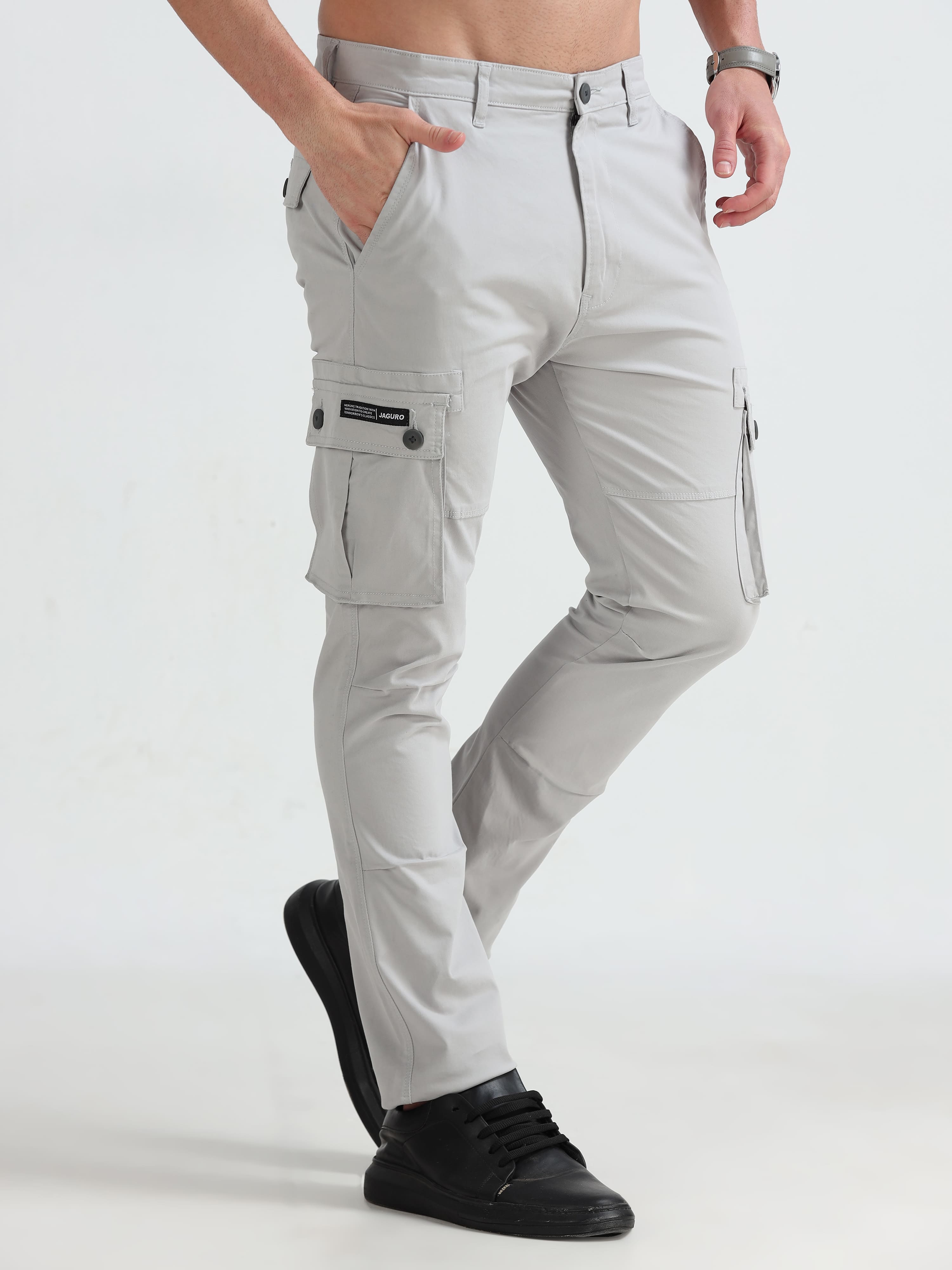 Jaguro MenswearLight Grayv Cargo Pants