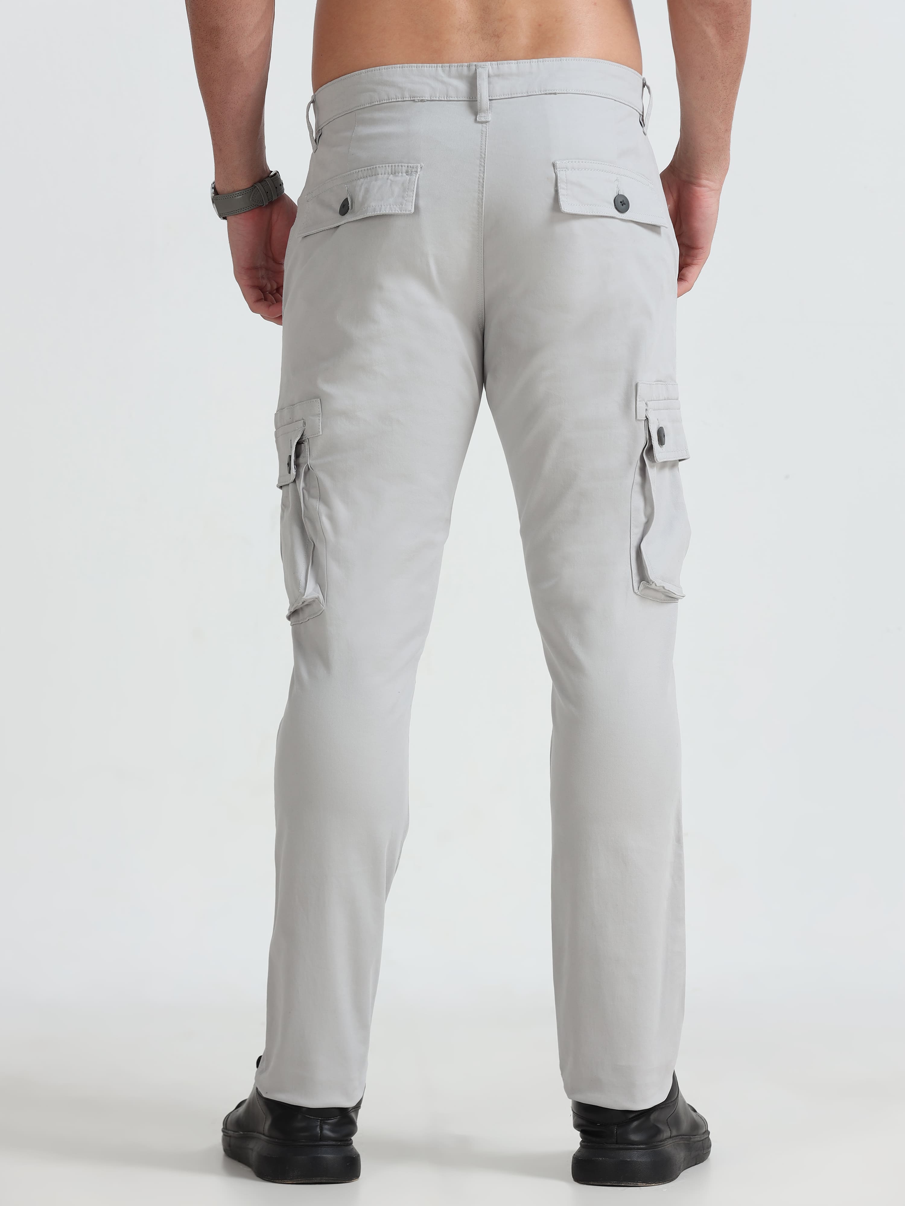 Jaguro Menswear  White Cargo Pants