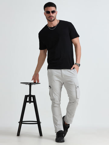 Jaguro Menswear  White Cargo Pants