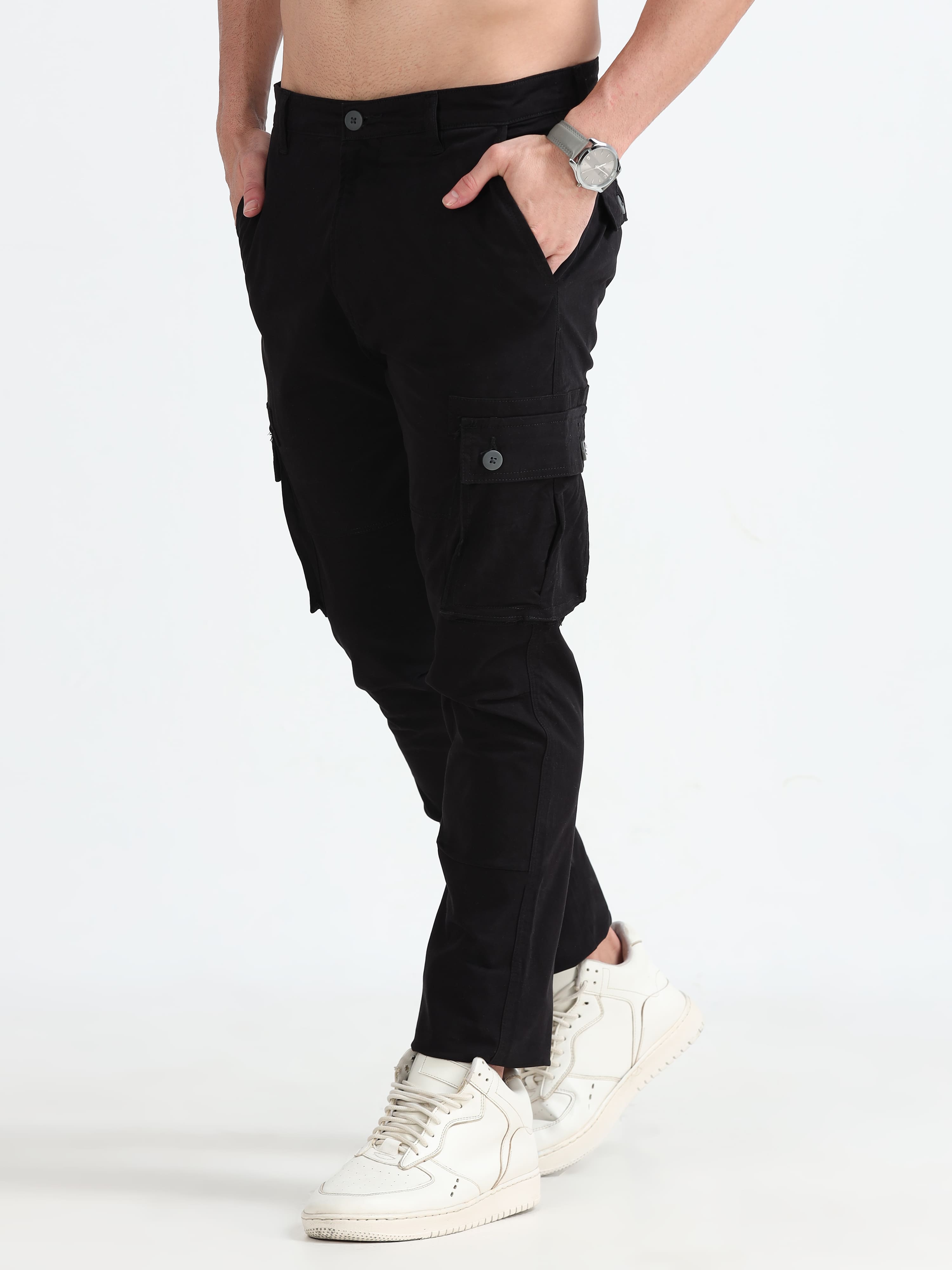 Jaguro Menswear Navy Blue Cargo Pants