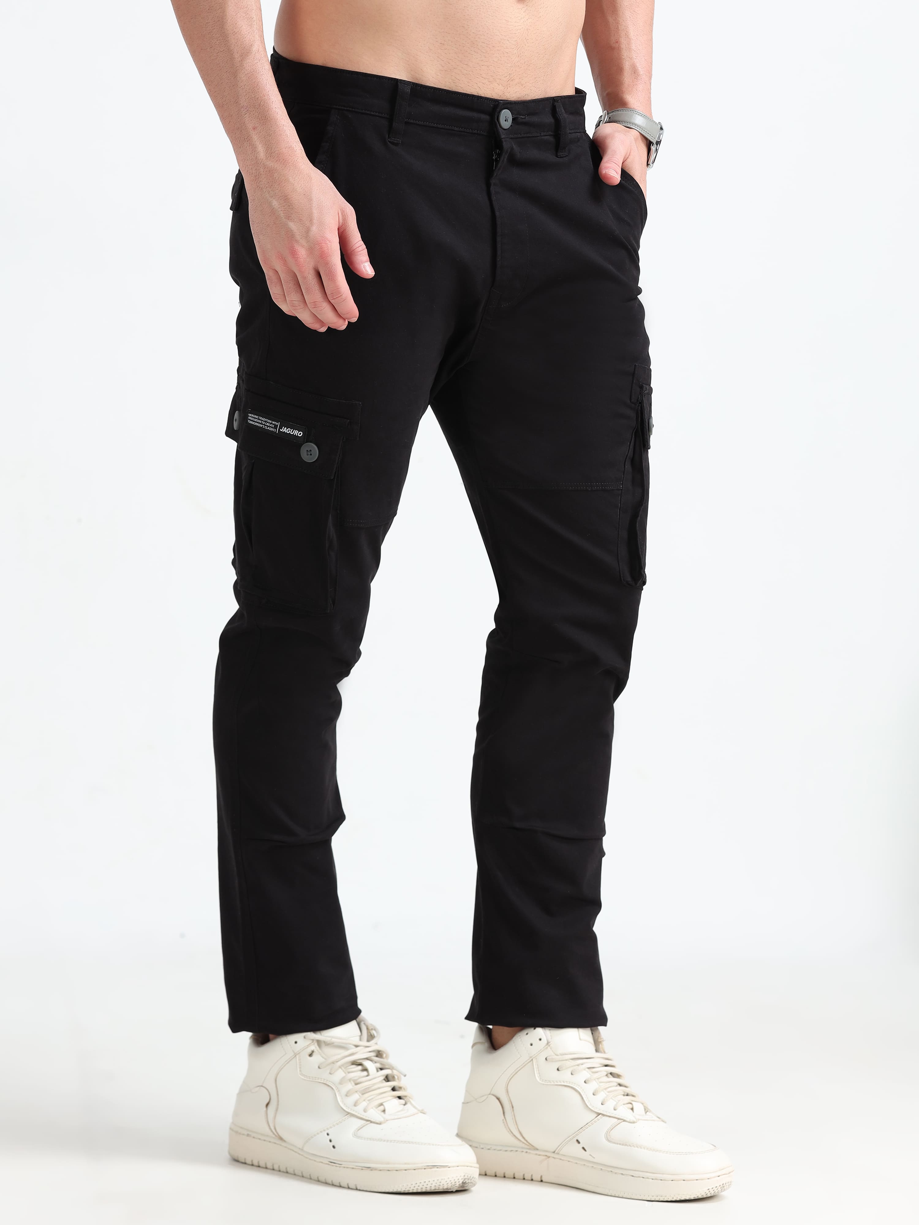 Jaguro Menswear Navy Blue Cargo Pants