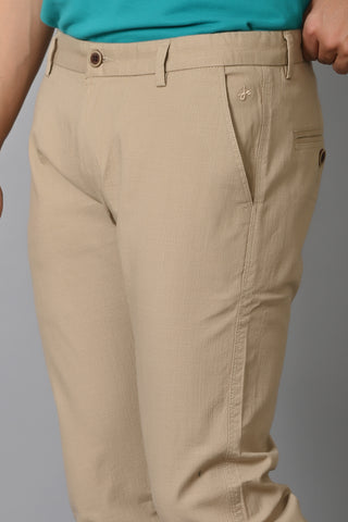 Jaguro Men's Bottomwear Trouser Chinos BEIGE