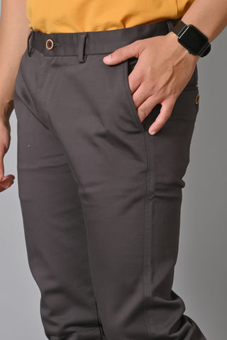 Jaguro Men's Bottomwear Trouser Chinos DARK GREY