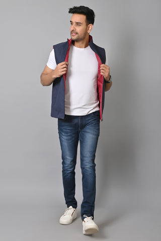 Jaguro Men's Sleeveless Reversible Jacket for winter