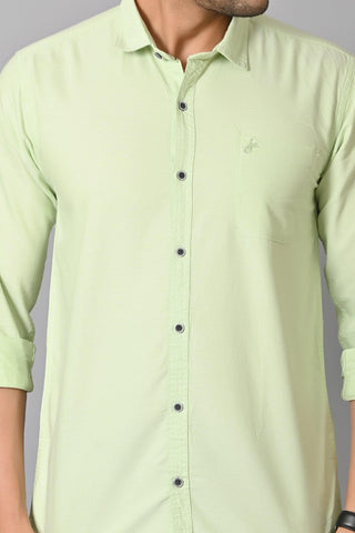 Jaguro Men's Casual Solid Shirt Sea Green