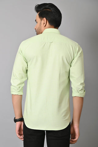 Jaguro Men's Casual Solid Shirt Sea Green