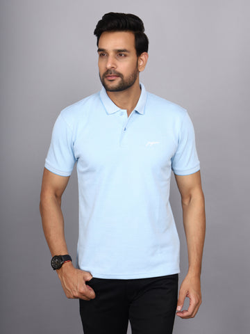 Jaguro Men's Polo T-shirt Light Blue