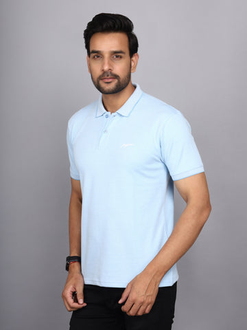 Jaguro Men's Polo T-shirt Light Blue