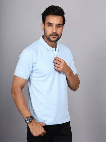 Jaguro Men's Polo T-shirt Light Blue