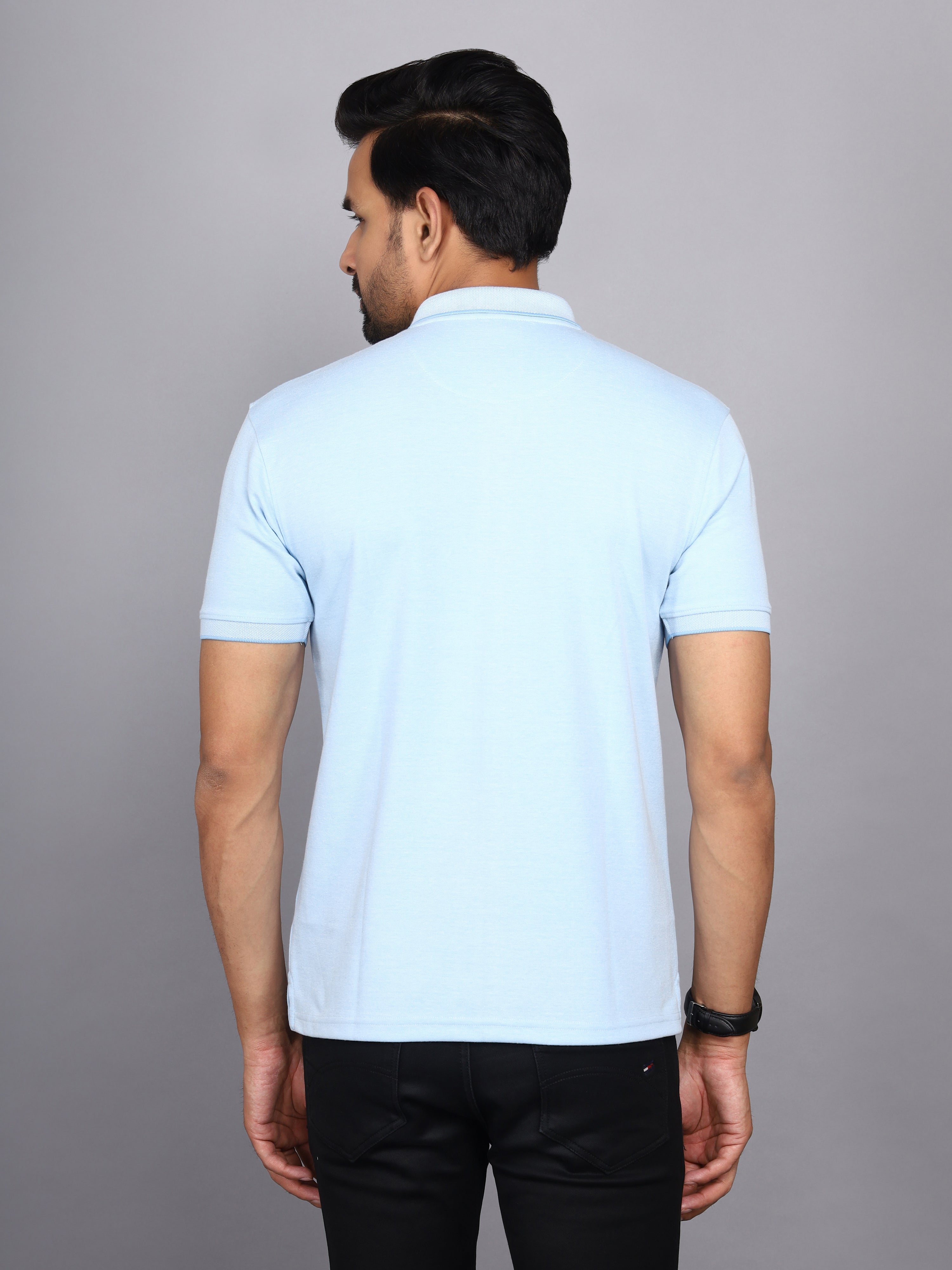 Jaguro Men's Polo T-shirt Light Blue