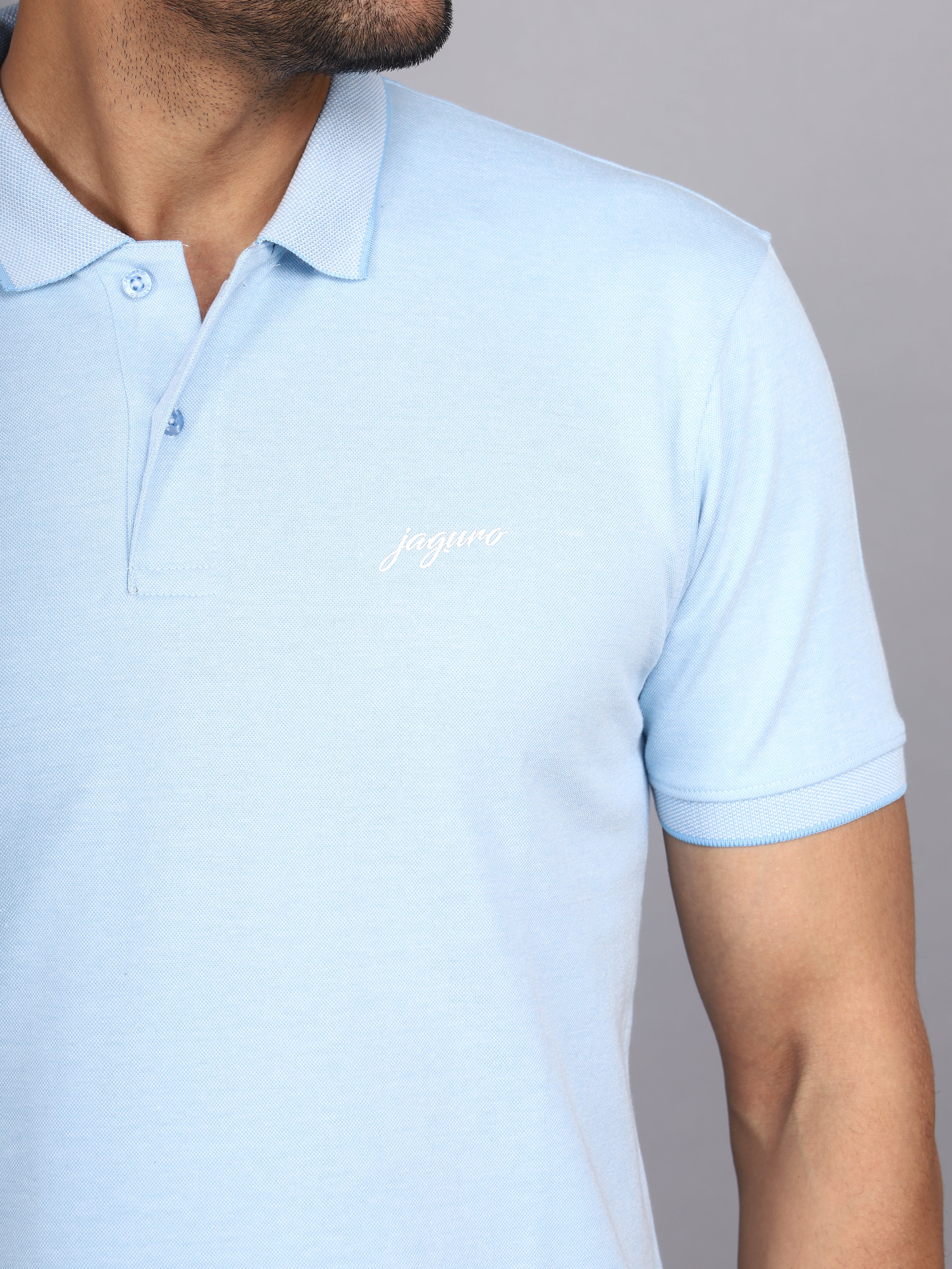 Jaguro Men's Polo T-shirt Light Blue