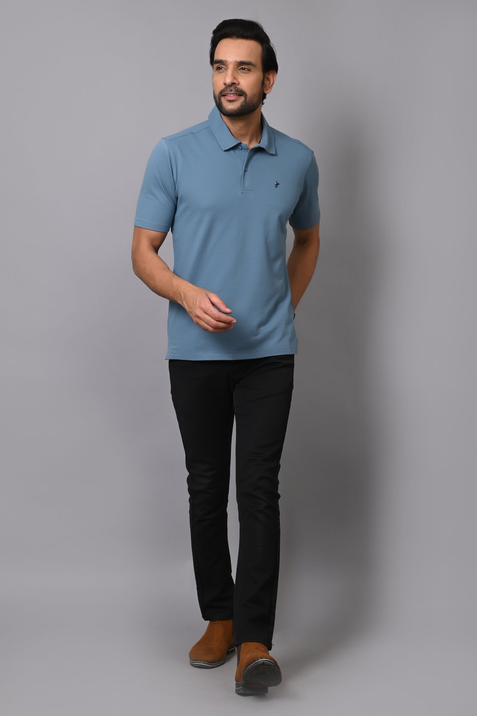 Jaguro Men's Polo T-shirt Teal Green