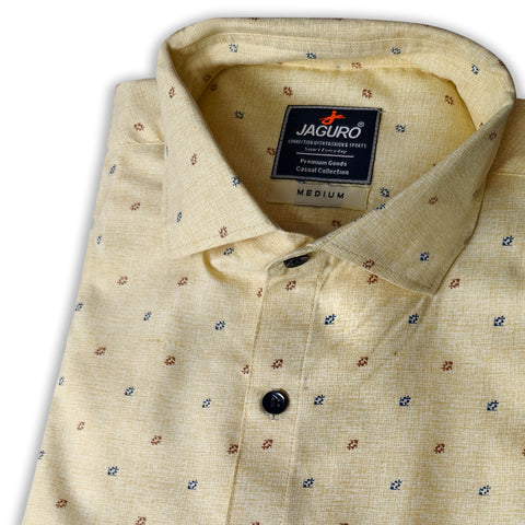 Printed Light Yellow Shirt for Men