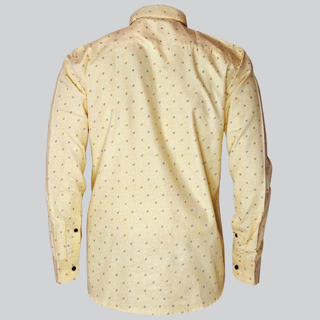 Printed Light Yellow Shirt for Men