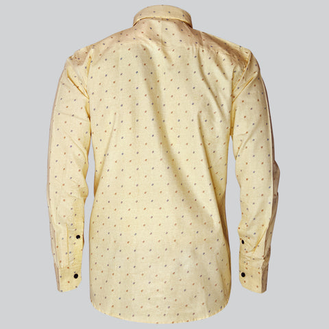 Printed Light Yellow Shirt for Men