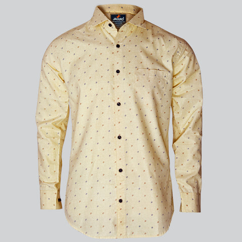 Printed Light Yellow Shirt for Men