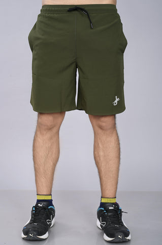 JAGURO Olive Polyester Fit Type Active wear Shorts