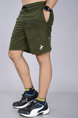 JAGURO Olive Polyester Fit Type Active wear Shorts