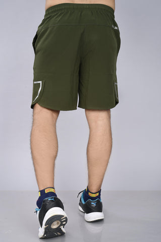 JAGURO Olive Polyester Fit Type Active wear Shorts