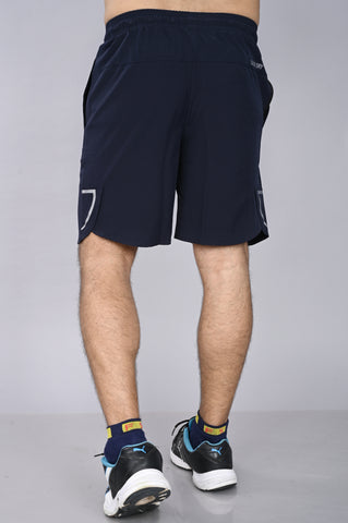 JAGURO Navy Blue Polyester Fit Type Active wear Shorts