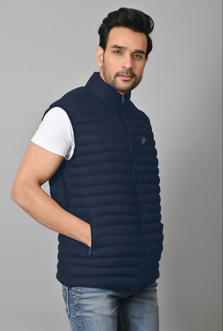 JAGURO Men's Stylish Sleeveless Bomber Jacket For Winter