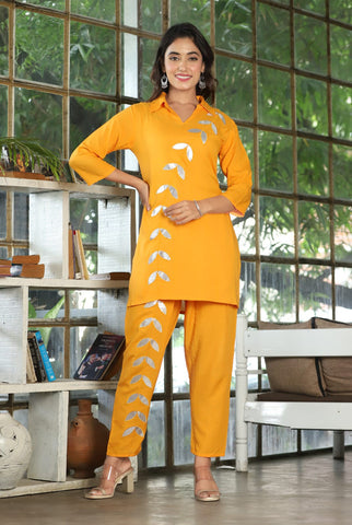 Mirror Work Kurti & Pants Set