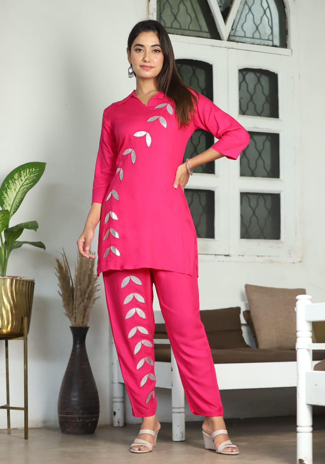 Mirror Work Kurti & Pants Set